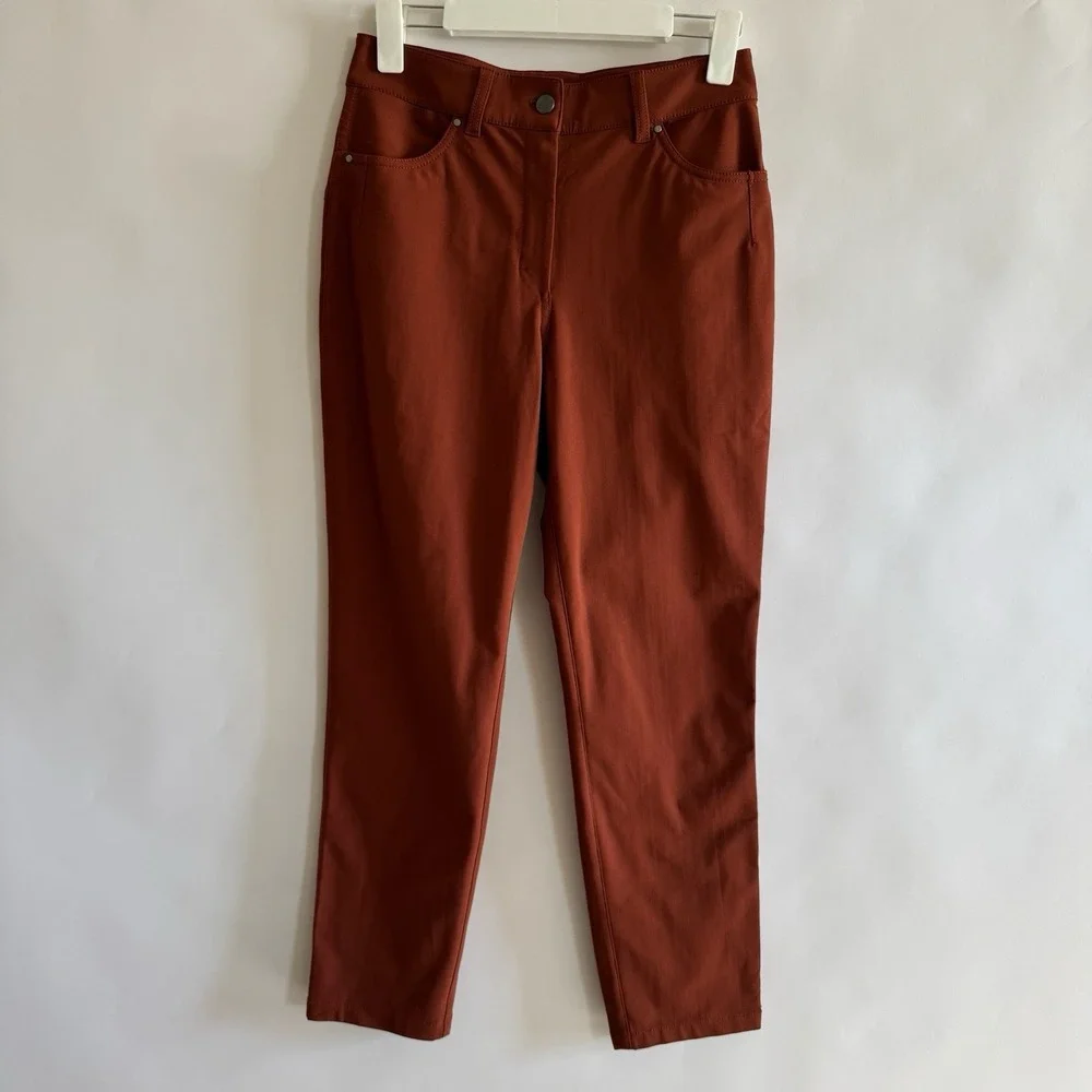 Lululemon Womens City Sleek 5 Pocket Pant 7/8 Size 6 Terracotta Orange